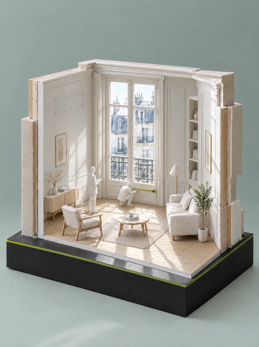 Maquette illustrant l’étape : Visite technique