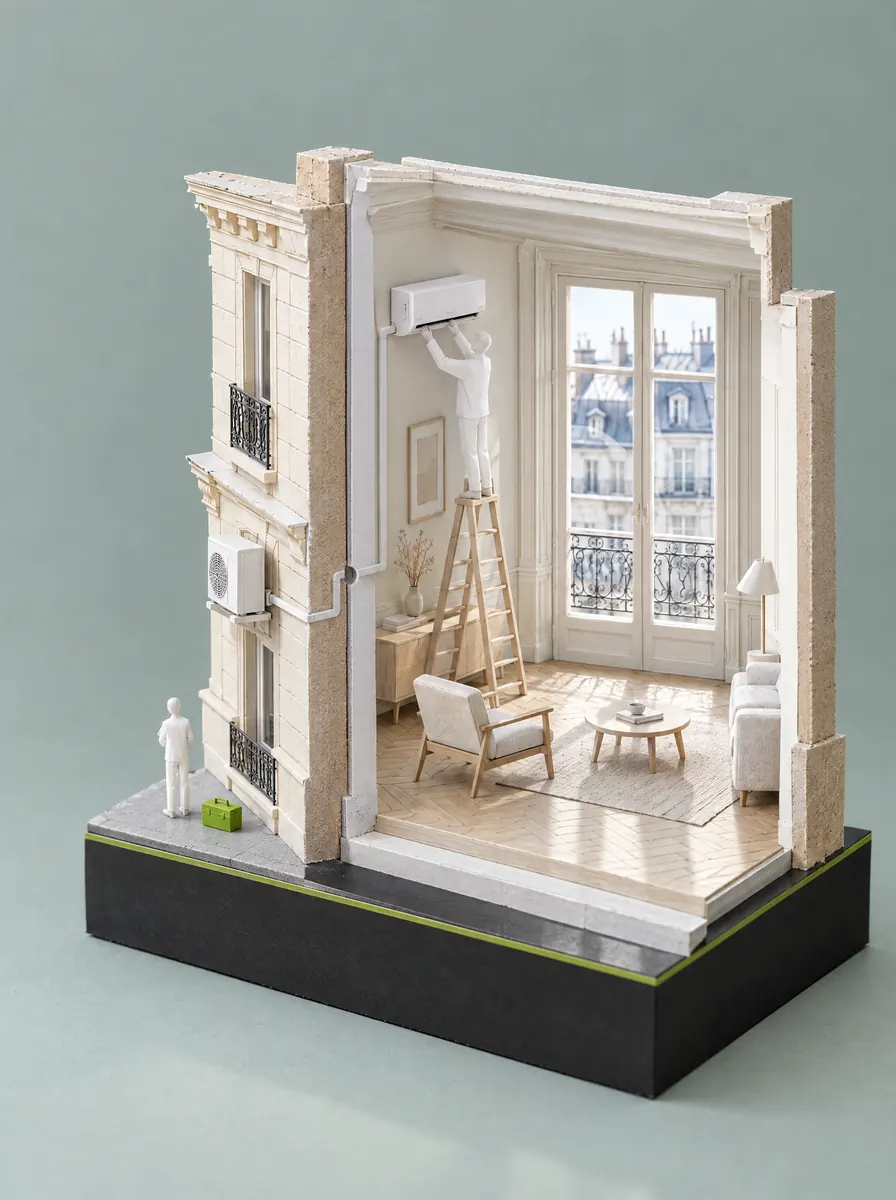 Maquette illustrant l’étape : Pose & raccordements