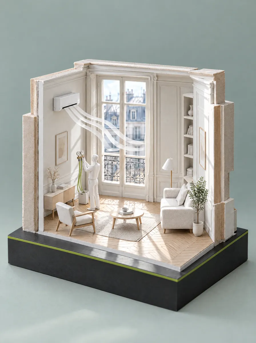 Maquette illustrant l’étape : Mise en service