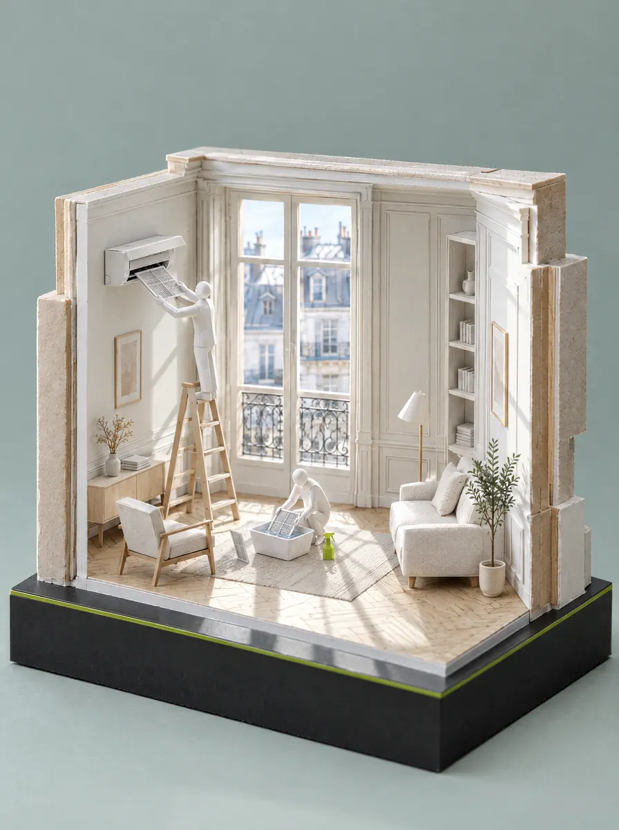 Maquette illustrant l’étape : Entretien