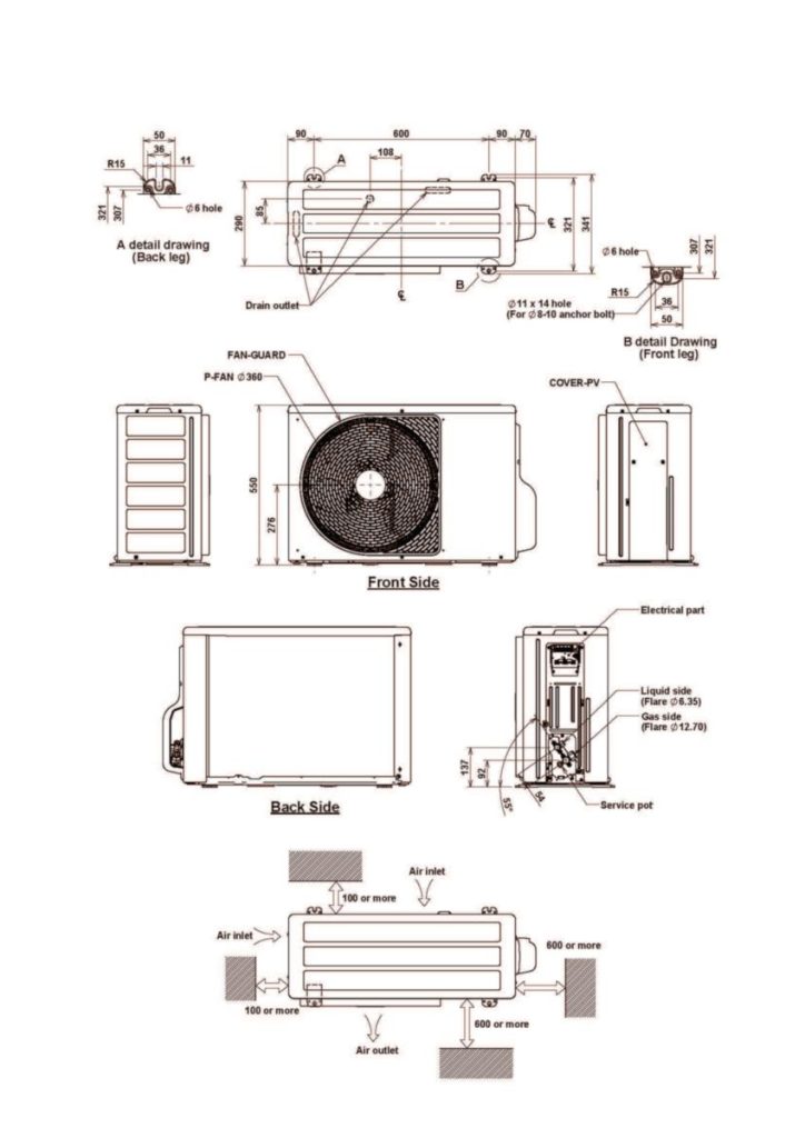 Groupe extérieur Toshiba RAS-24B2AVG-E2 6,5 kW