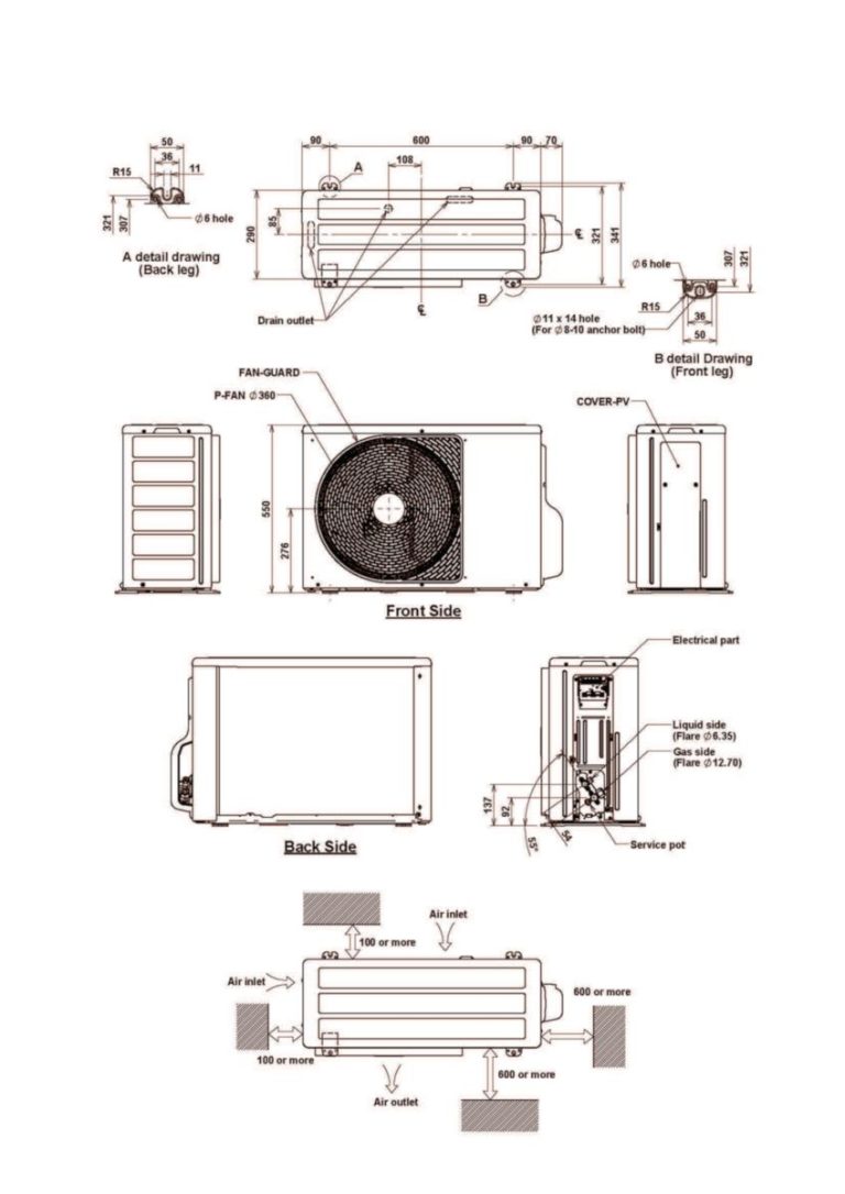 Groupe extérieur Toshiba RAS-24B2AVG-E2 6,5 kW